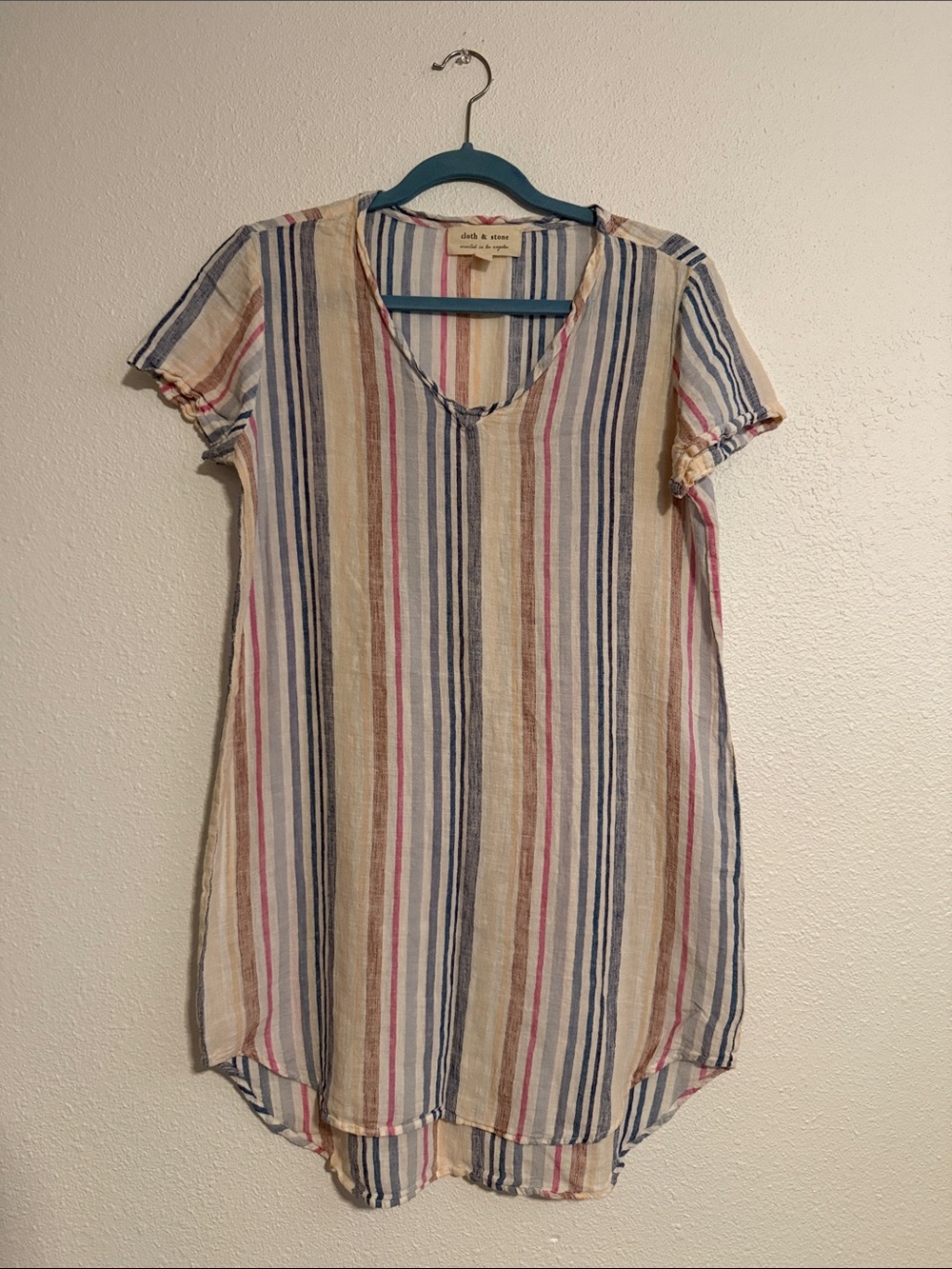 Anthropologie: Cloth and Stone Linen Blend Striped Tunic